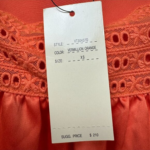 Women’s XS Orange Lace Sleeve Pencil Cocktail Party Dress NWT Square Neck - Picture 6 of 10